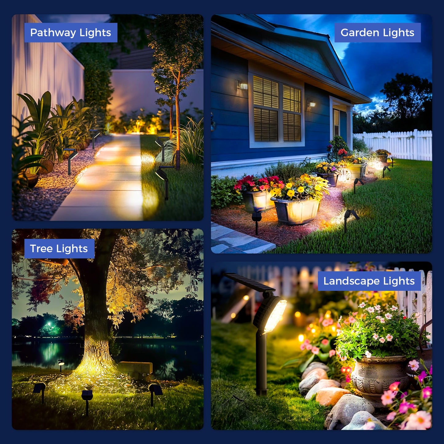 Solar Spot Lights Outdoor Waterproof Ip65  3 Modes Solar Lights Outdoor 35 Led Landscape Lighting  Spot Uplights For Garden Patio Yard Walkway Driveway House Backyard  4 Pack Warm White(3000K)