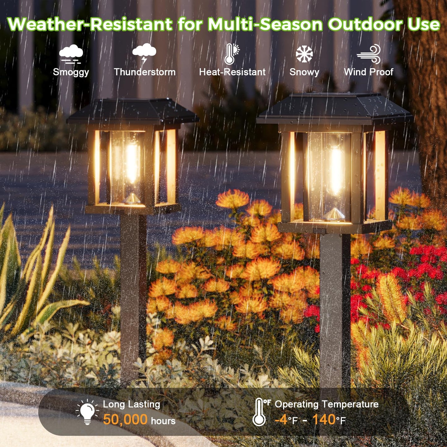 Xmcosy+ Solar Pathway Lights Outdoor Waterproof Ip65 - Dual-Tone 25 Lm Led Solar Garden Lights For Yard  Glass Outdoor Lighting For Garden Patio Yard Landscape Walkway Driveway Lawn Decor (Warm White)