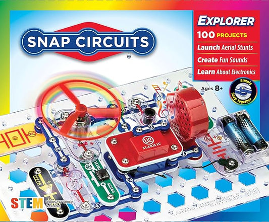 Snap Circuits Jr. SC-100 Electronics Exploration Kit, Over 100 Projects, Full Color Project Manual, 28 Parts, STEM Educati...