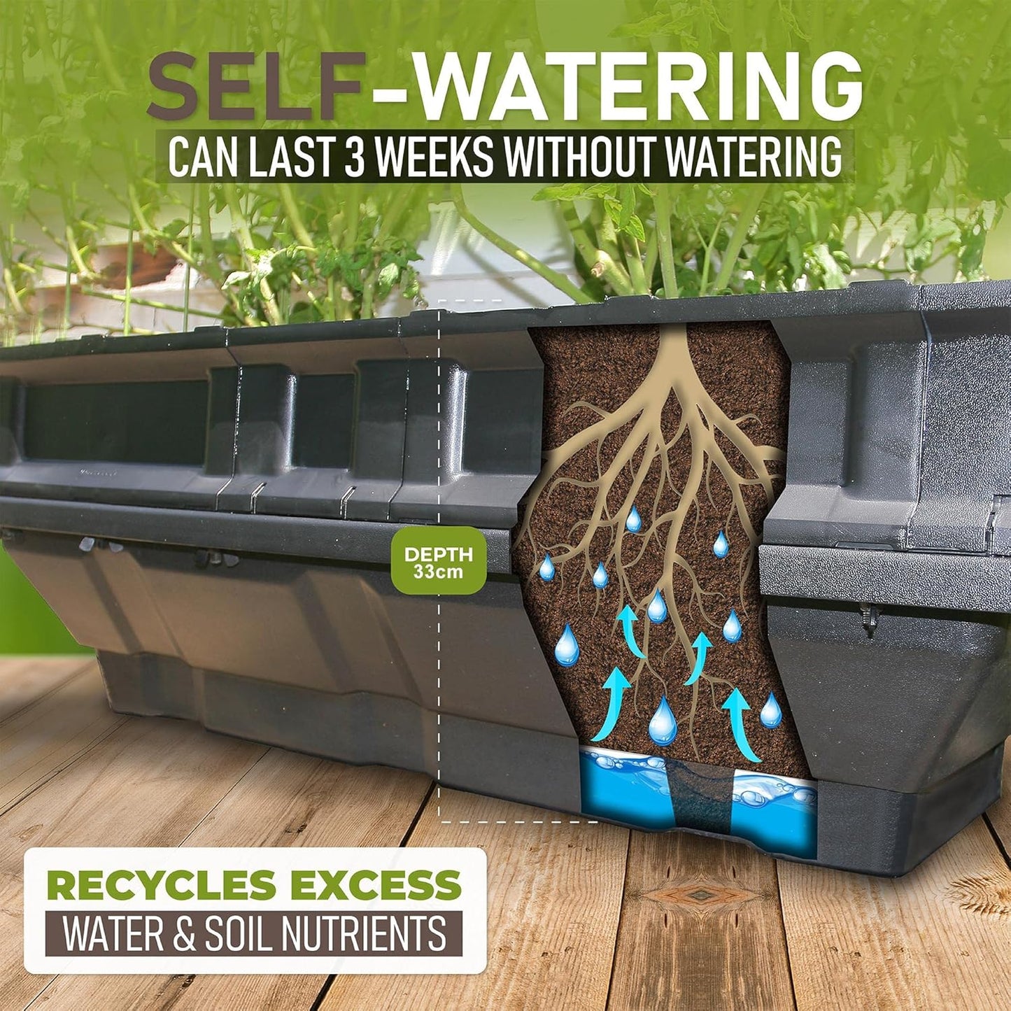 Vegepod - Raised Garden Bed - Self Watering Container Garden Kit with Protective Cover, Easily Elevated to Waist Height, 10 Years Warranty (Small)