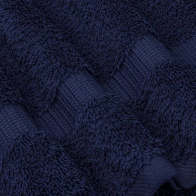 Chakir Turkish Linens | Hotel & Spa Quality 100% Cotton Premium Turkish Towels | Soft & Absorbent (4-Piece Bath Towels, Navy)