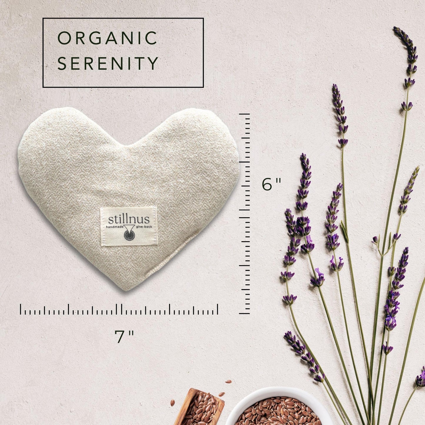 Stillnus Weighted Heart Eye Pillow with Organic Lavender & Flaxseed – Relaxation Gift for Women, Meditation Tool, Mindful Rest, Cooling Eye Mask, Wellness Self-Care Kit