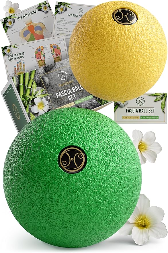 HELDSON® EPP Fascia Massage Balls Set [6cm & 8cm] – Trigger Point Massage Ball for Back, Feet & Neck – Deep Tissue Muscle ...