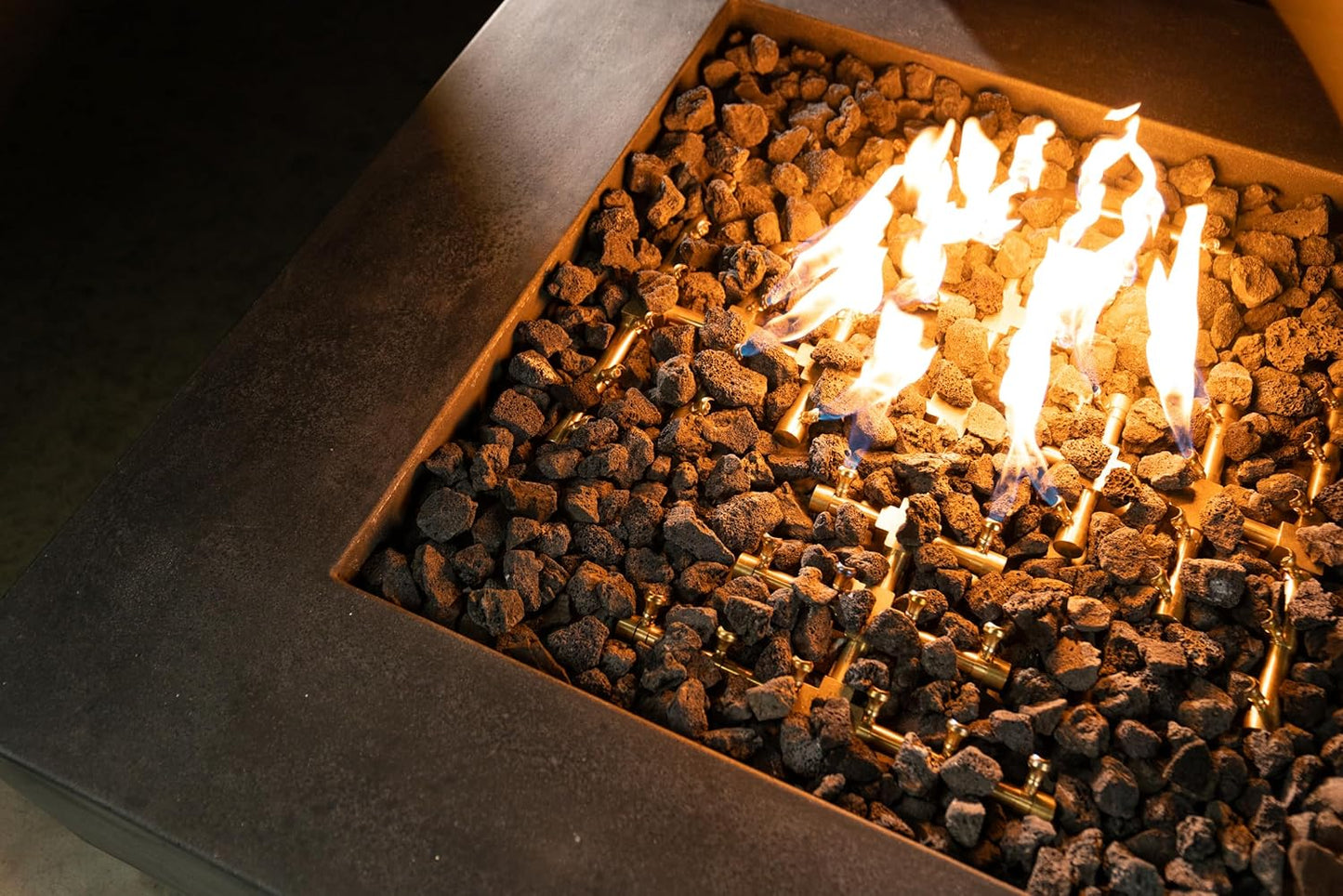 32" Inch Brass Jet Burner for Round & Square Fire Pit - Natural Gas or Propane Fire Pit Fireplace - Premium Fire Pit Burner for Outdoor (32" Inch, Propane)