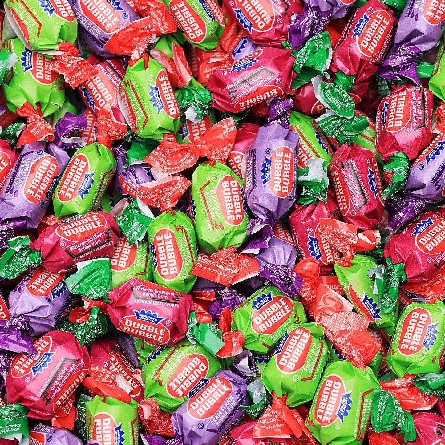 Bubblegum - 12 OZ Bag - Chewing Gum for Kids- Grape, Apple, Watermelon - Individually Wrapped - Great for Party Favors, Goody Ba