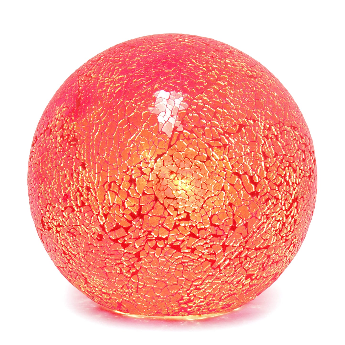 Simple Designs LT3302-RED Mosaic Stone Ball Table Lamp, Ceramic, 8inL x 8inW x 7.75inH, Red