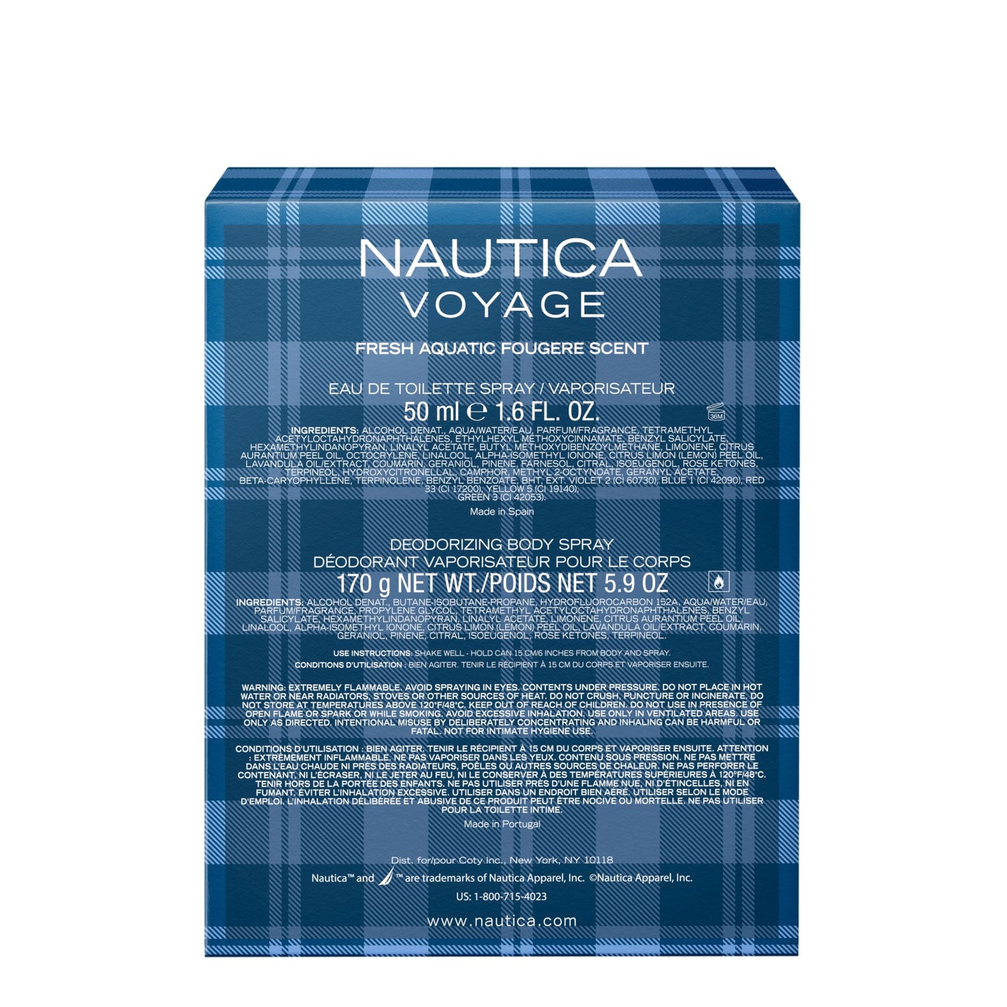 Nautica Voyage Giftset, 1.6 fl oz EDT + 6 oz Deodorizing Body Spray, Notes of Apple, Cedarwood, Mimosa, Men's Fragrance, Long La