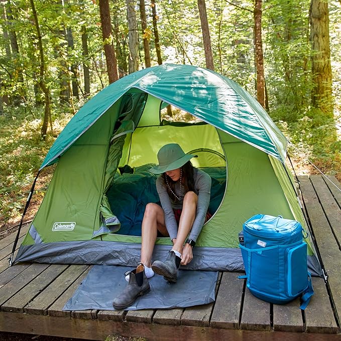 Coleman Sundome Camping Tent with Rainfly, 2/3/4/6 Person Tent Sets Up in 10 Mins, Weatherproof Shelter for Camping, Festivals, Backyard, Sleepovers, & More
