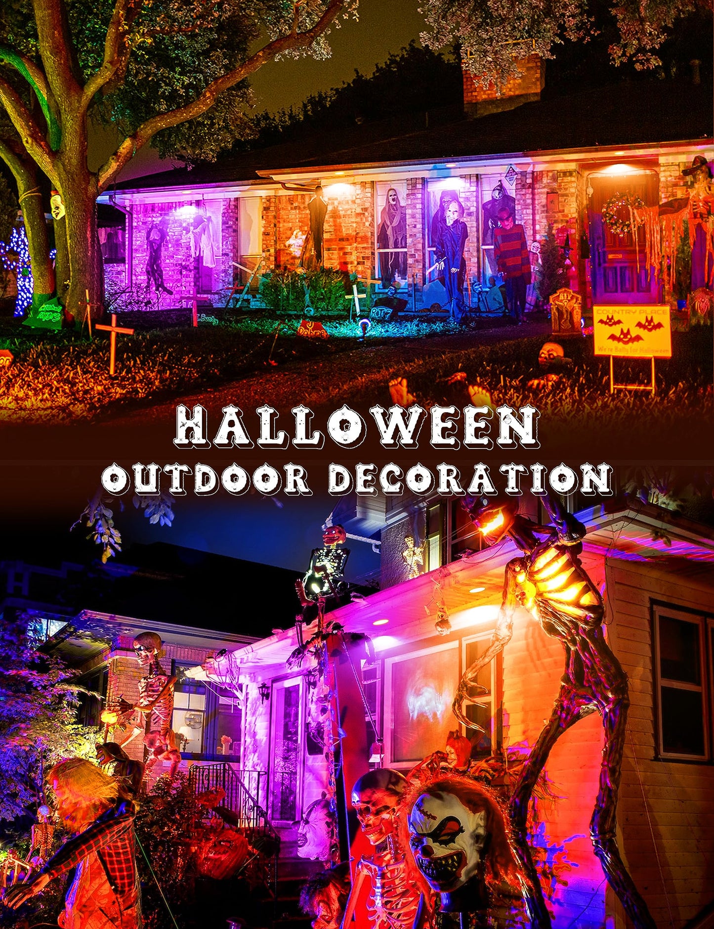 JandCase LED PAR30 Flood Lights 12W E26 Orange and Purple Halloween Light Bulbs 2 Pack