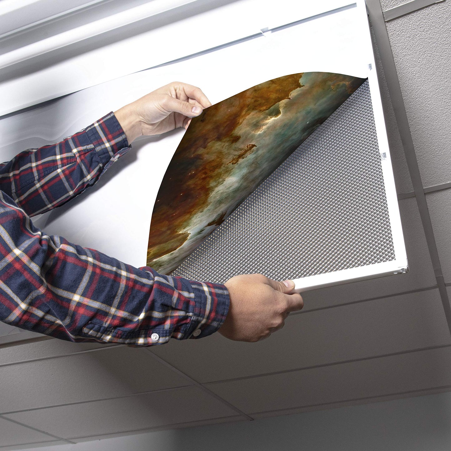 OCTO LIGHTS Fluorescent Light Cover Backlit Film Insert 2x4in Carina Nebula Model 010, Pack of 1