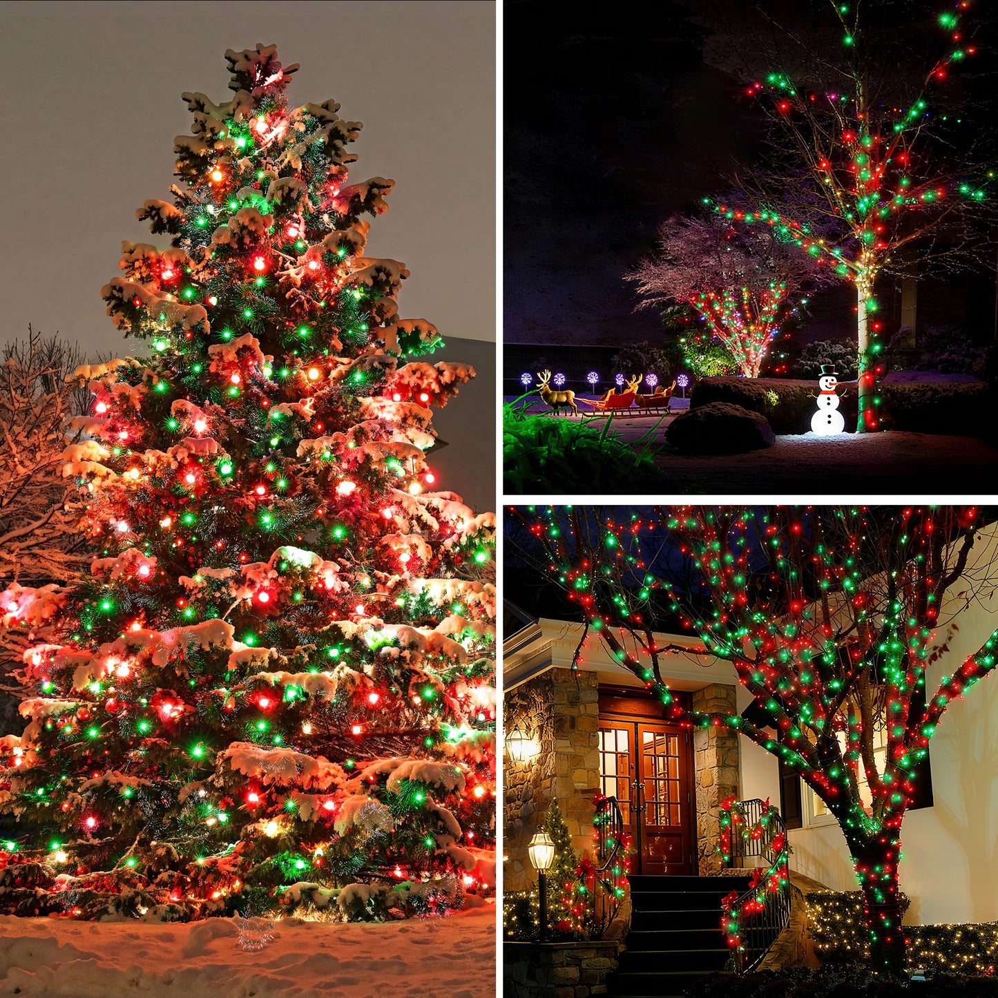 Blctec Christmas Lights Indoor Outdoor 300 Led 108Ft Ul Certified Christmas Tree Lights With 8 Modes  Waterproof  Timer  End To End Connectable String Light For Trees  Patio Xmas Decor  Red Green