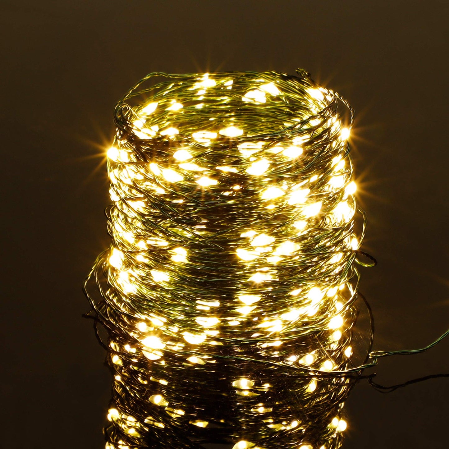 Twinkle Star LED String Lights, Dimmable, 66 ft, Warm White, Starry Green Wire for Indoor Outdoor Home Decoration
