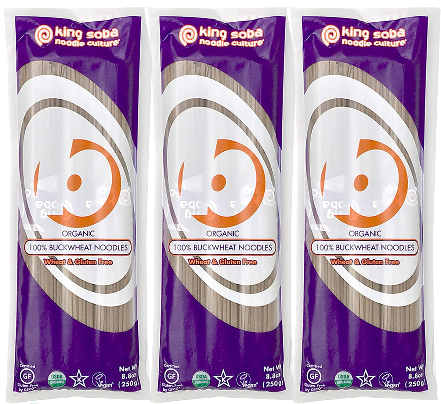 3-PACK, 100% Buckwheat Pasta Noodles, Organic & Gluten-Free- 1.65lbs/ 3 servings per package
