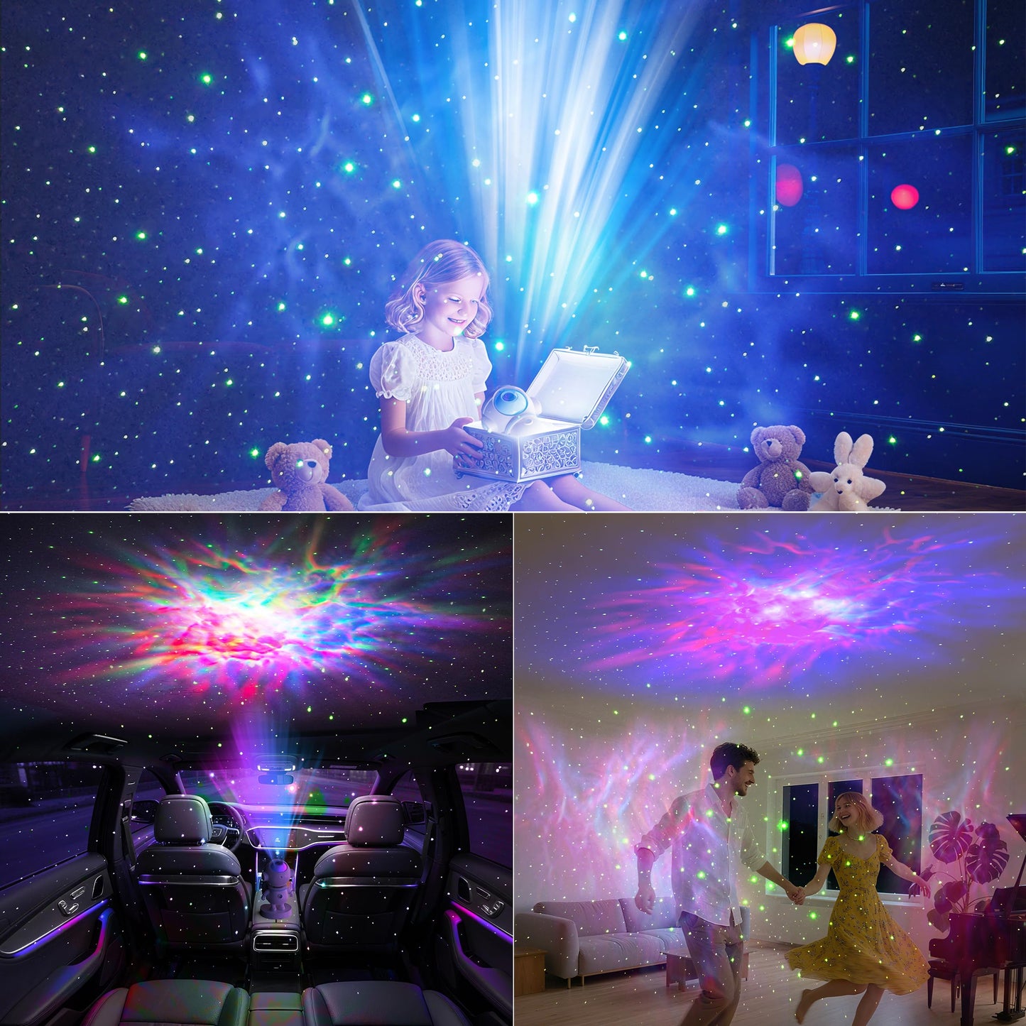 Apollo Star Galaxy Projector Night Light With 16 Light Effects  Nebula Ceiling Led Lamp For Bedroom And Room Decor  For Parties&Christmas &Birthday& Kids Gifts (Blue)