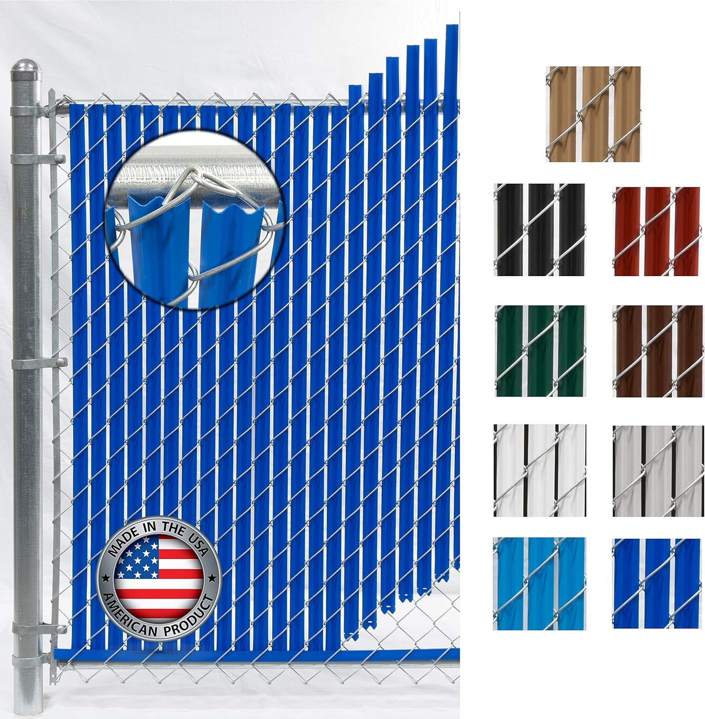 Wave Slat (9 Colors) Single Wall Bottom Locking Privacy Slat for 4', 5', 6', 7' and 8' Chain Link Fence (7 ft, Royal Blue)