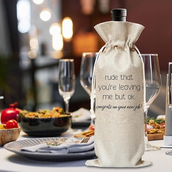 New Job Gifts For Women Man, Farewell Wine Gift Bag, New Beginnings Wine Bag, Congratulations Gifts, New Job Promotion Gift Goodbye Going Away Gifts For Colleagues Boss Friends, B44