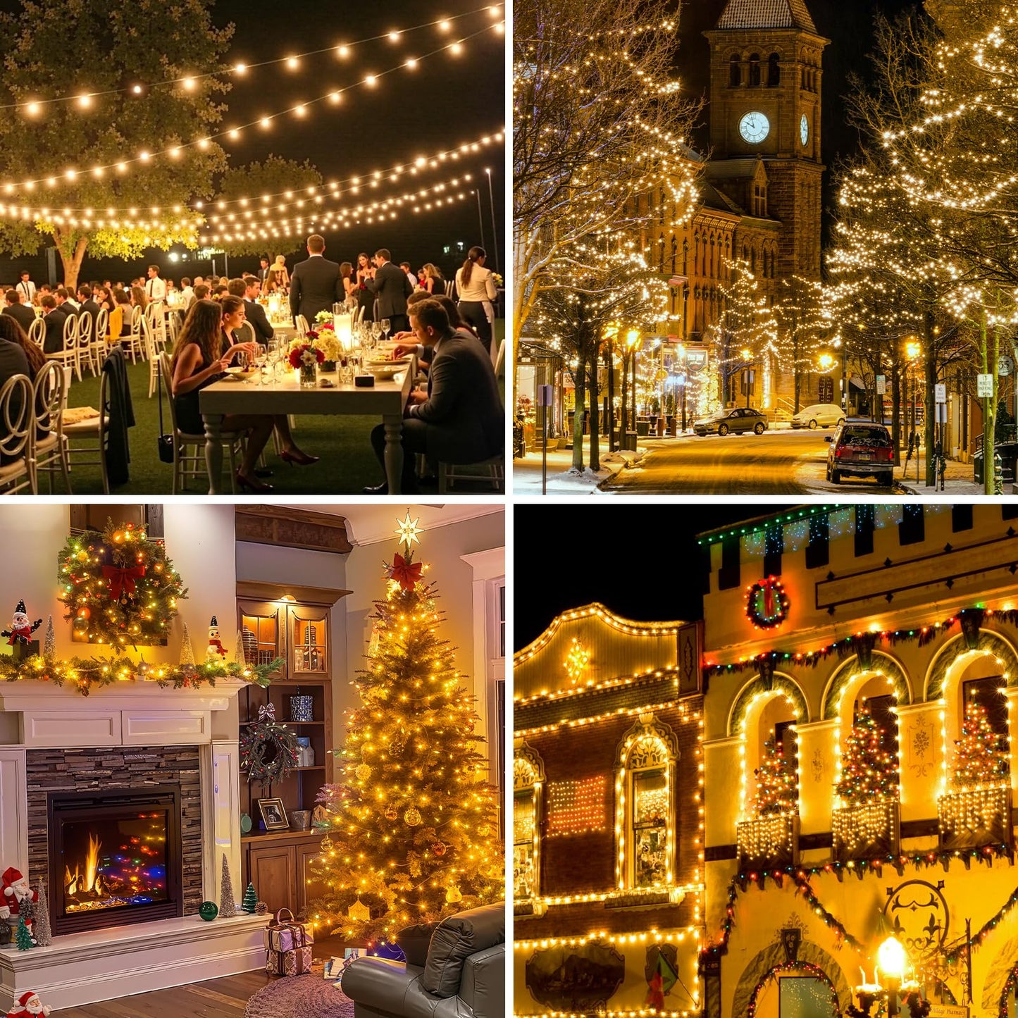 Mlambert 1200 Led Christmas Lights 394Ft  Outdoor Waterproof Dimmable Fairy Lights With Remote  8 Modes Indoor Lighting For Holiday D?Cor  Warm White