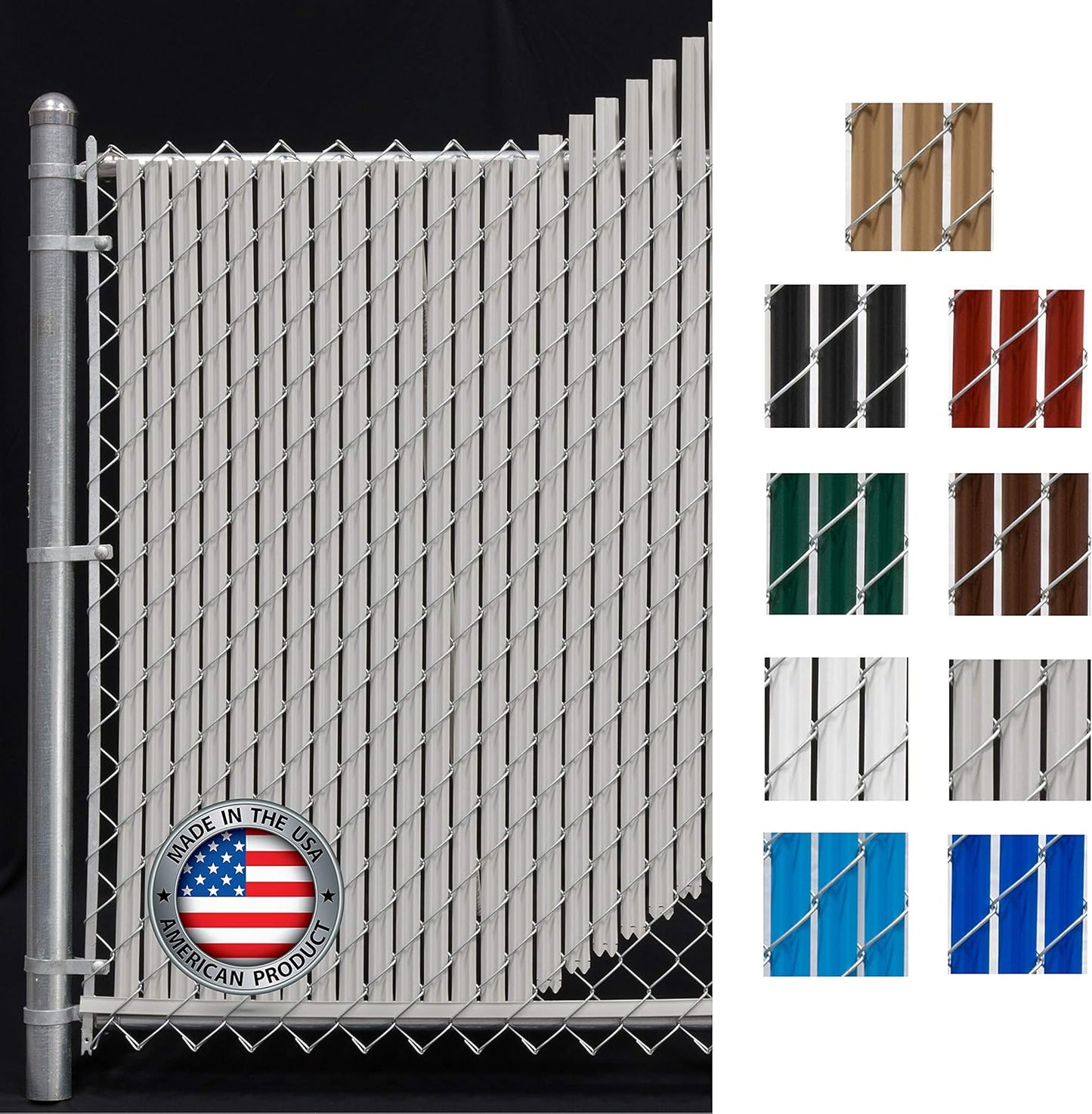 Wave Slat (9 Colors) Single Wall Bottom Locking Privacy Slat for 4', 5', 6', 7' and 8' Chain Link Fence (6 ft, Gray)