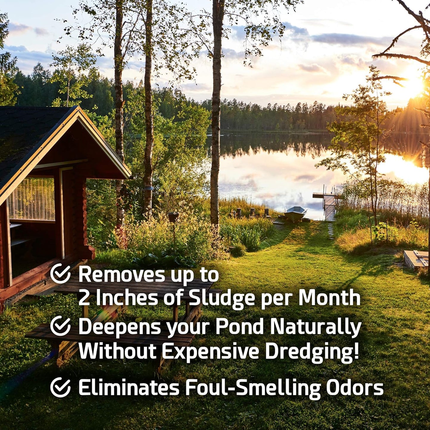 Pond Sludge Remover – 10 Pounds Beneficial Pond Bacteria & Enzyme Treatment - 100% Natural Muck Digester – Safe for All Aquatic Life and Recreation - Made in The USA