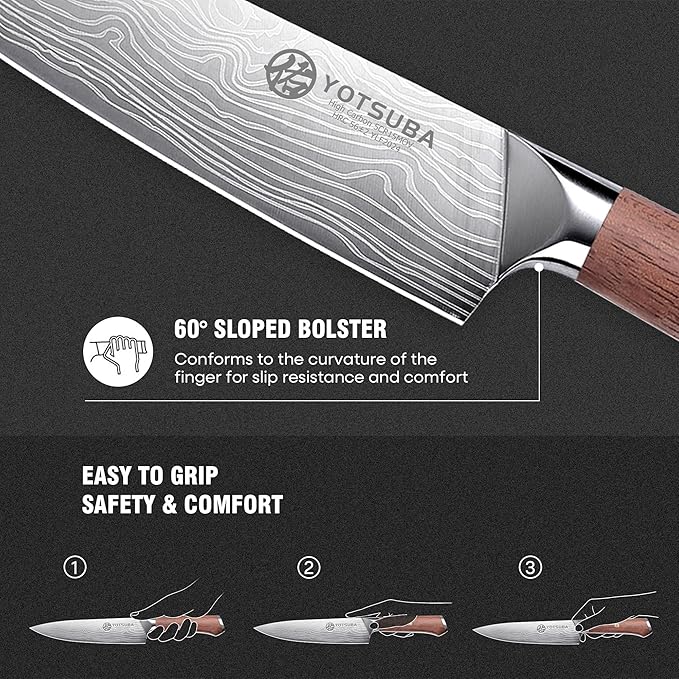 YOTSUBA 5PCS Kitchen Knives Set,Kitchen Knife Set,German High Carbon Stainless Steel Ultra Chef Knife Sets with Ergonomic Handle for Chopping Vegetable and Cooking