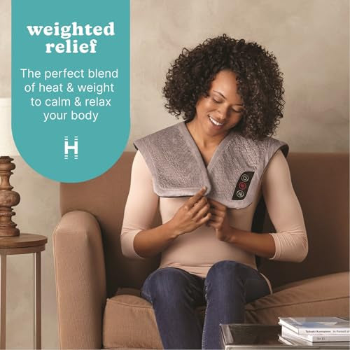 Homedics Vibration Heated Shoulder Massager Wrap, Comfort Pro Elite, Soft Fabric, Tension Relief, 2 Speeds & Styles, Long,...