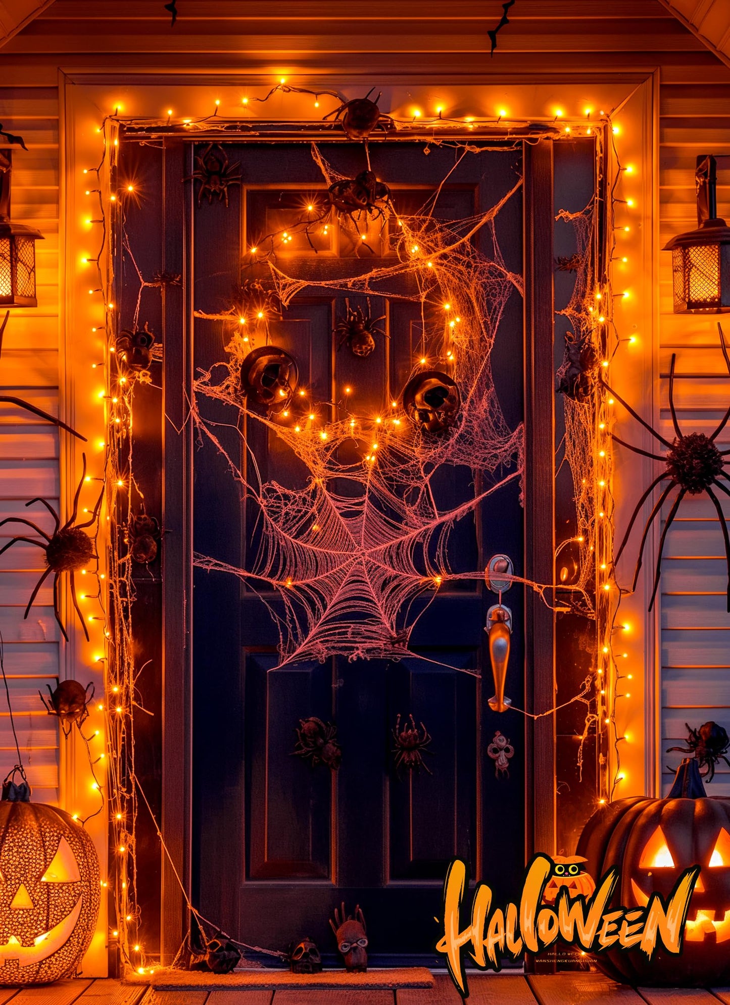 Brightown 10Ft 120 Led Halloween String Lights Battery Operated Outdoor  Orange Halloween Cluster Lights  8 Modes Timer Waterproof Twinkle Fairy String Lights For Indoor Halloween Decorations