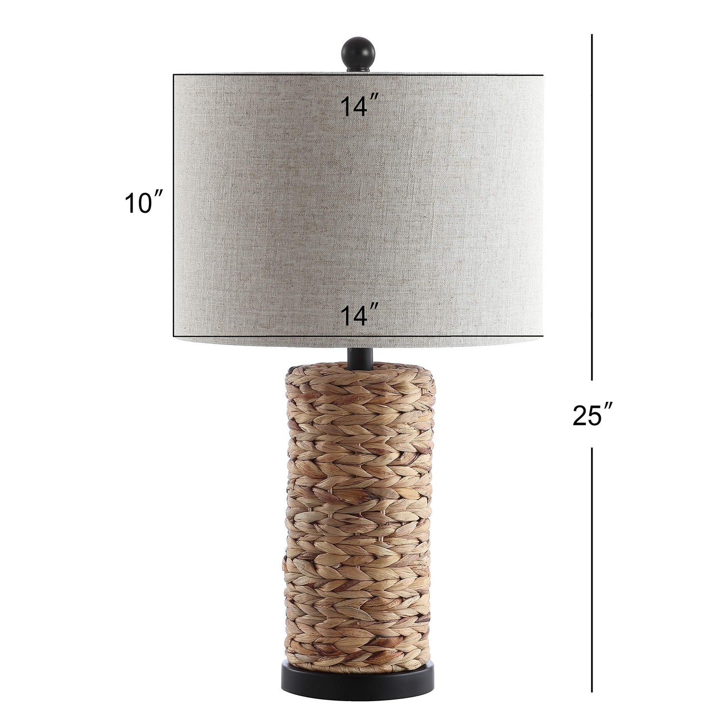 JONATHAN Y Set of 2 Table Lamps Elicia 25in Sea Grass LED Natural Model JYL6502A-SET2 for Bedroom, Living Room, Office