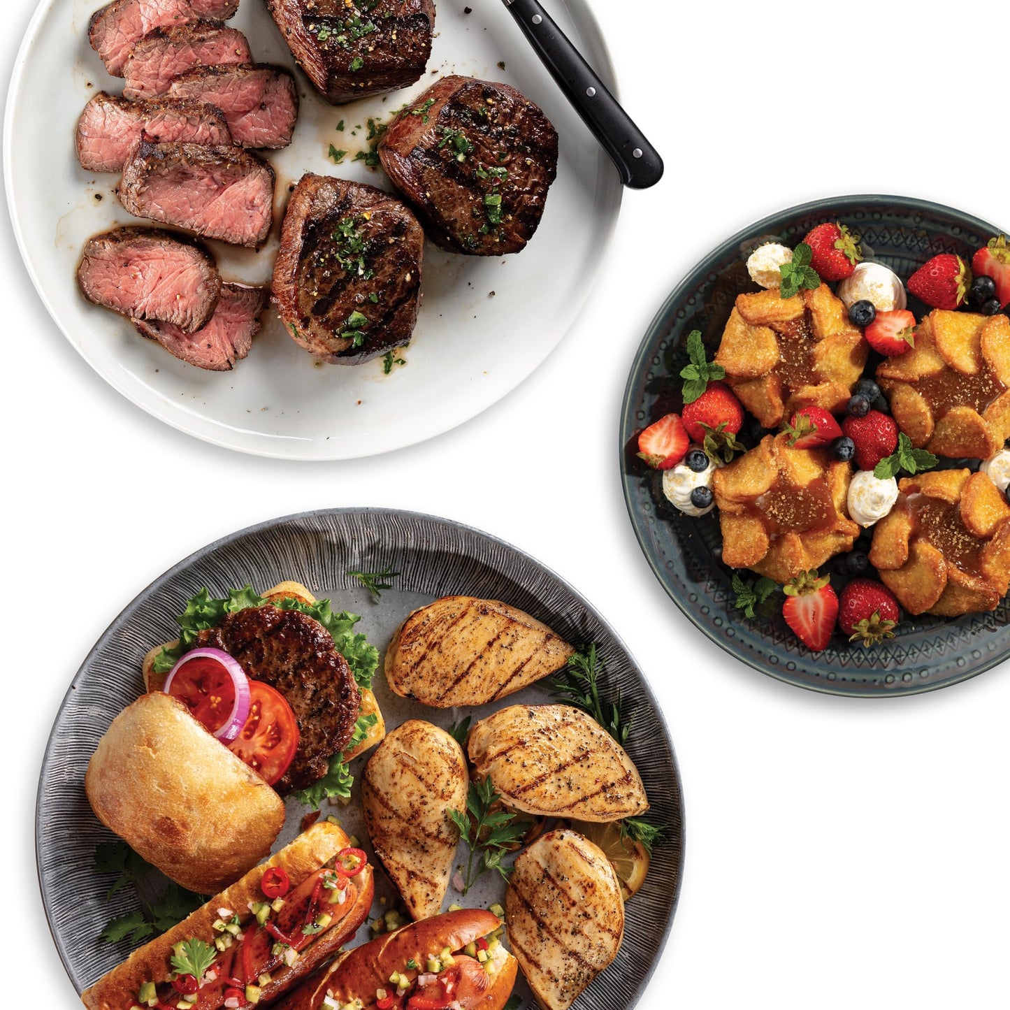Omaha Steaks Favorites Grill Pack (4 Butcher s Cut Top Sirloins, 4 Air-Chilled Boneless Chicken Breasts, 4 Omaha Steaks Burgers