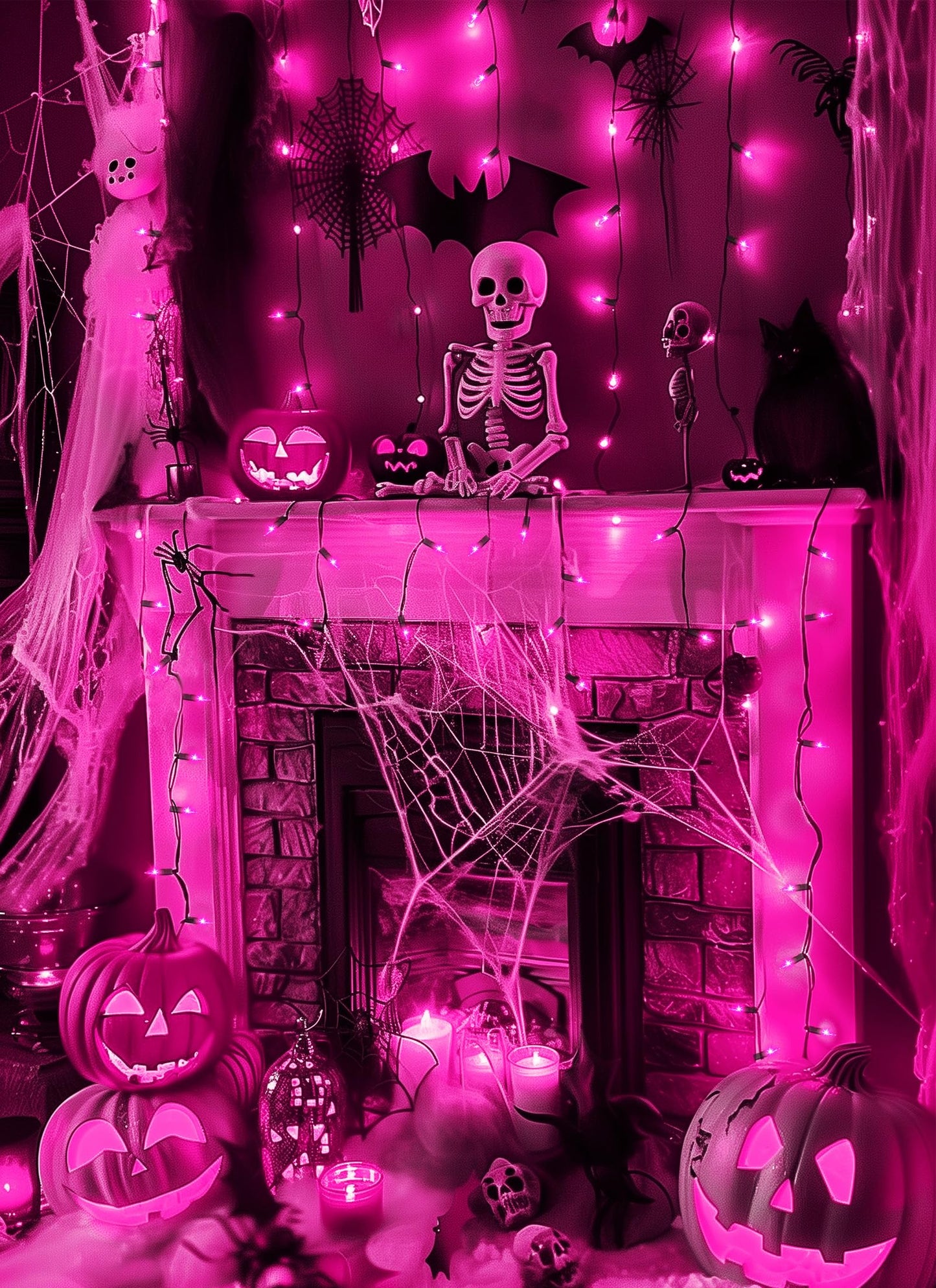 Brightown 2 Pack Purple Mini String Lights, 50 Count Each, 13 Feet, Incandescent Bulbs for Halloween Indoor Decoration