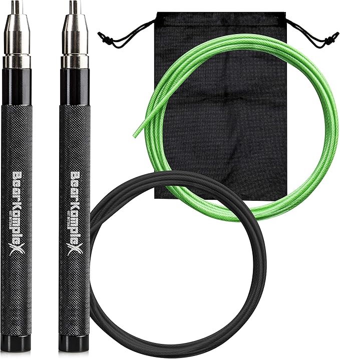 Bear KompleX Speed Jump Rope - Adjustable Tangle-Free Skipping Rope, Lightweight Handles, Smooth 360° Swivel Bearings, 2 S...
