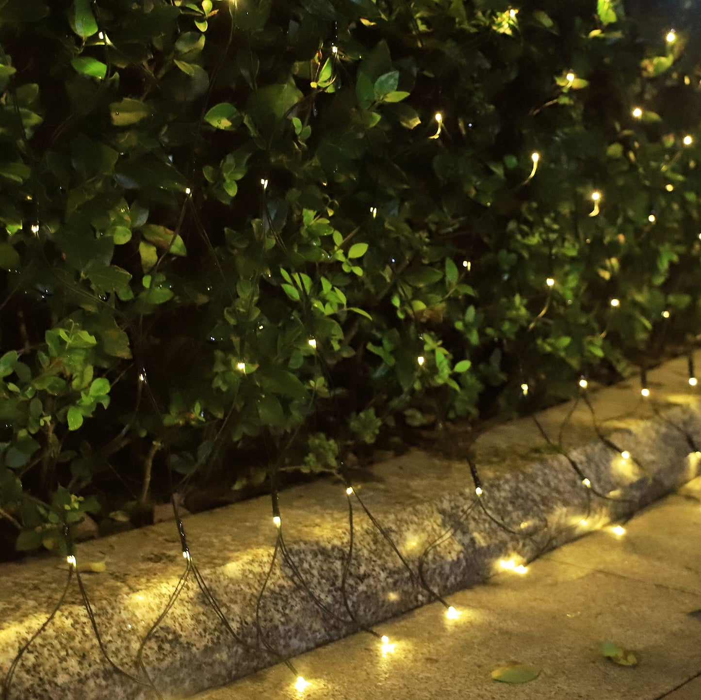 Curyidy Solar Net Lights Outdoor Mesh Lights Christmas Decorations  240Led String Tree Wrap Waterproof 19 Modes For Bushes  Fence Garden  Shrubs Trunk  Halloween Xmas Decor (Warm White  9.8Ftx6.6Ft)