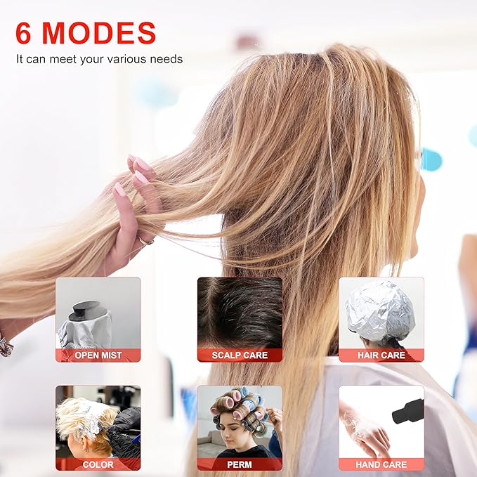 Hair Steamer Micro Mist Scalp Detoxify for Hair Wash Reclining Chair Bed Attachment Professional Hair Care for Salon SPA Barber Shop Fully Metal Meterial Elitzia ET1940