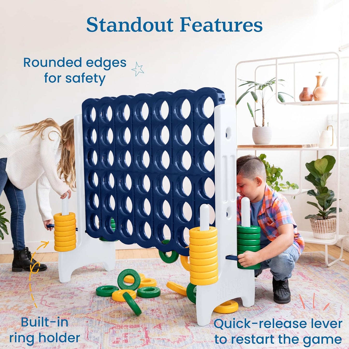 ECR4Kids Jumbo 4-To-Score, Giant Game, Blue/Gold