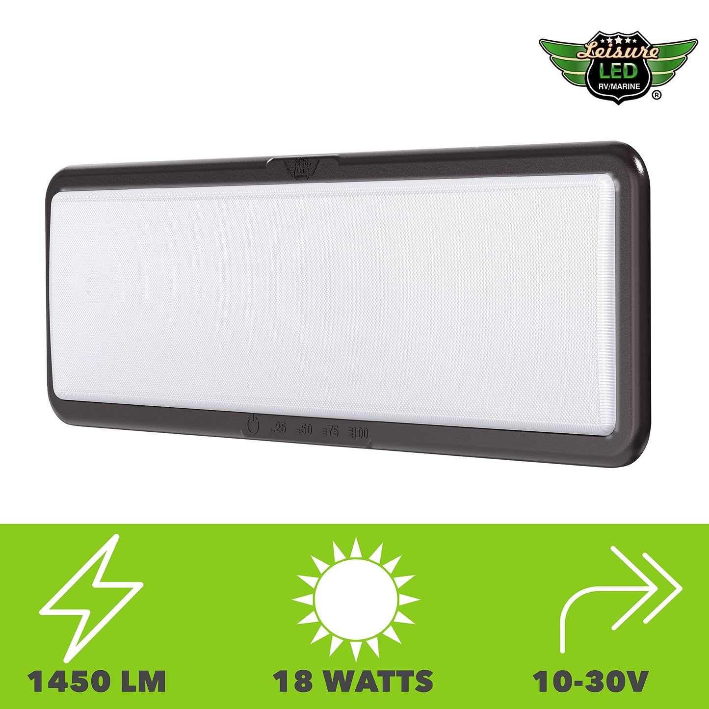 Leisure Led Rv Led Ceiling Light Fixture 20 X 6.5 - 1450 Lumen With Touch Dimmer Switch Interior Burnt Bronze Lighting For Car/Rv/Trailer/Camper/Boat Dc 12V Natural White 4000-4500K (4-Pack)