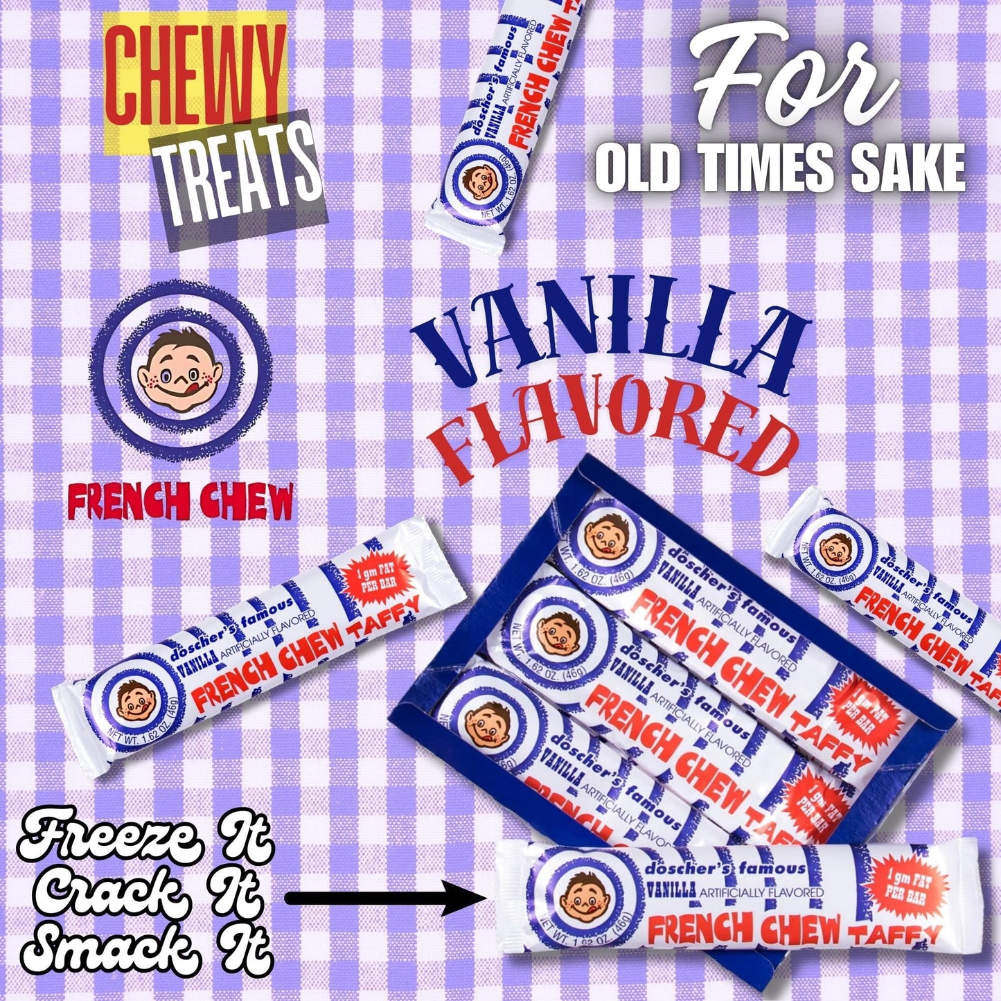The Nutty Fruit House Doschers Vanilla French Chew Taffy Bars 24 Count