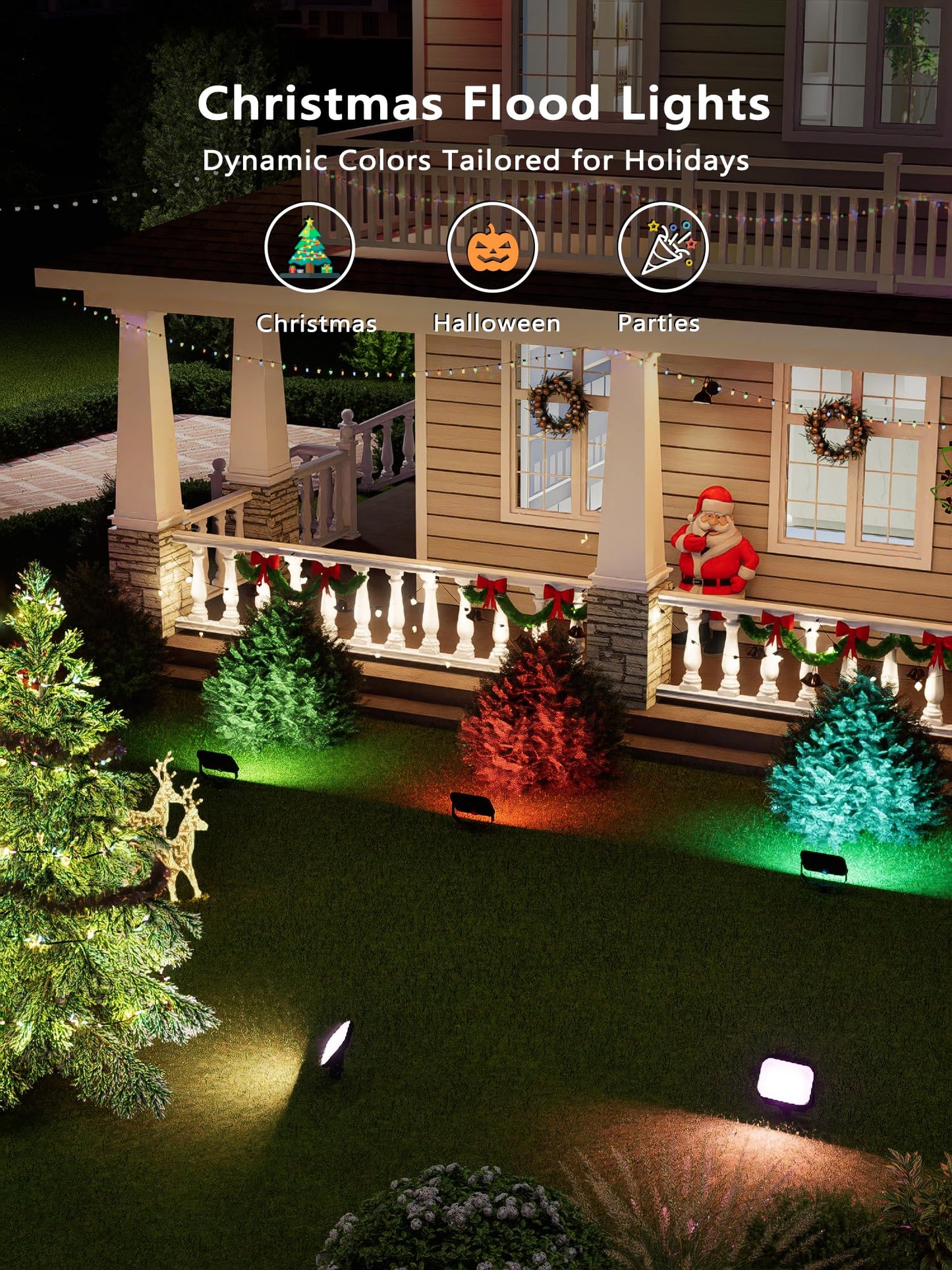 Brizlabs Flood Lights Outdoor  6 Pack Smart Rgbcw Landscape Lighting App/Voice Control  Color Changing Led Floodlights  Ip65 Waterproof Pathway Lights For Halloween Christmas Garden Yard Lawn House