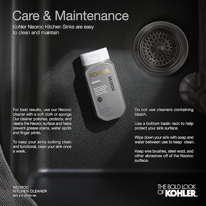 KOHLER 8204-CM7 Cairn Sink, 33 in, Matte Graphite