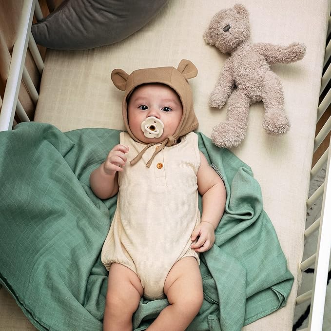 Moonkie Pacifiers Set of 2 | One-Piece Design Baby Pacifier with Large Air Holes | BPA-Free Silicone | Safe for Babies 6 Months+