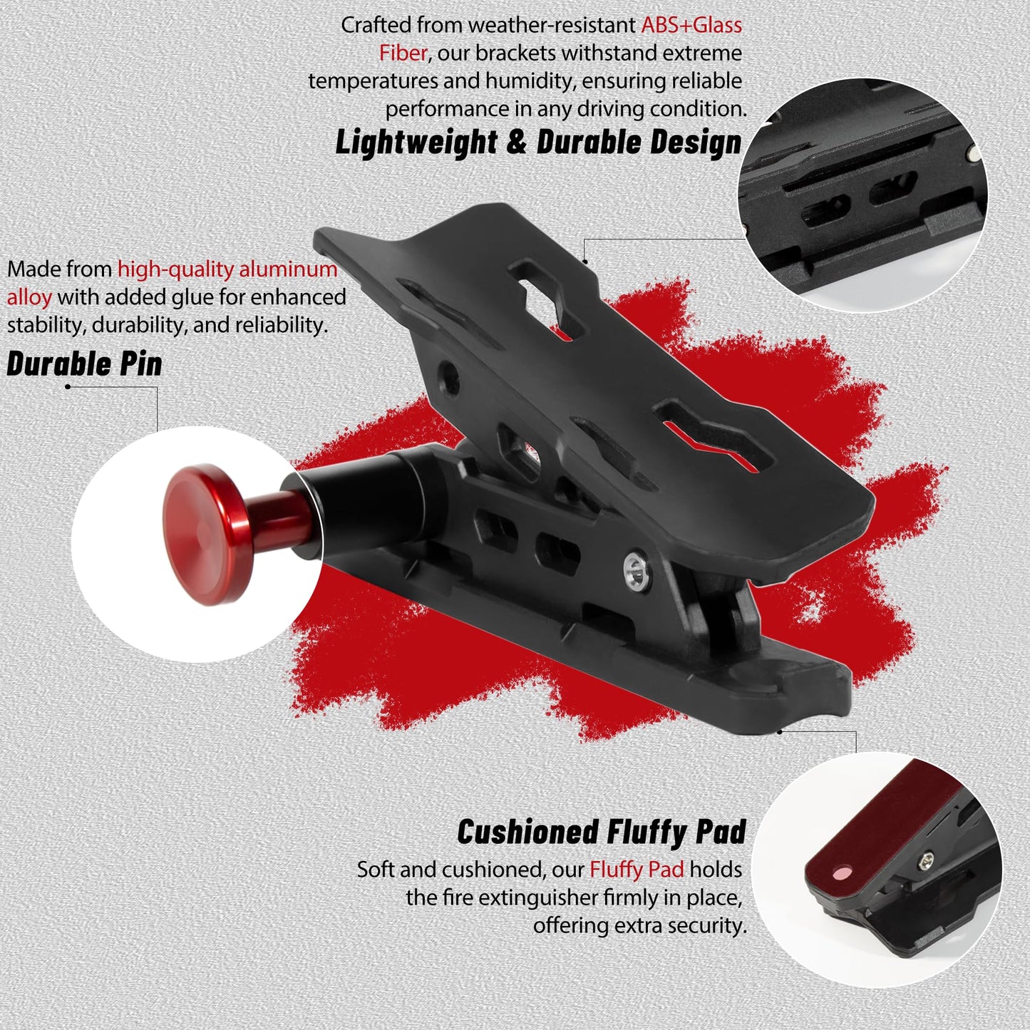 Quick Release Fire Extinguisher Mounts - 2-Pack Car Fire Extinguisher Holder Brackets Compatible with Jeep Wrangler JT, TJ, JL, JKU, UTV, Polaris RZR, Ranger, Can-Am X3, Yamaha – Corrosion-Resistant