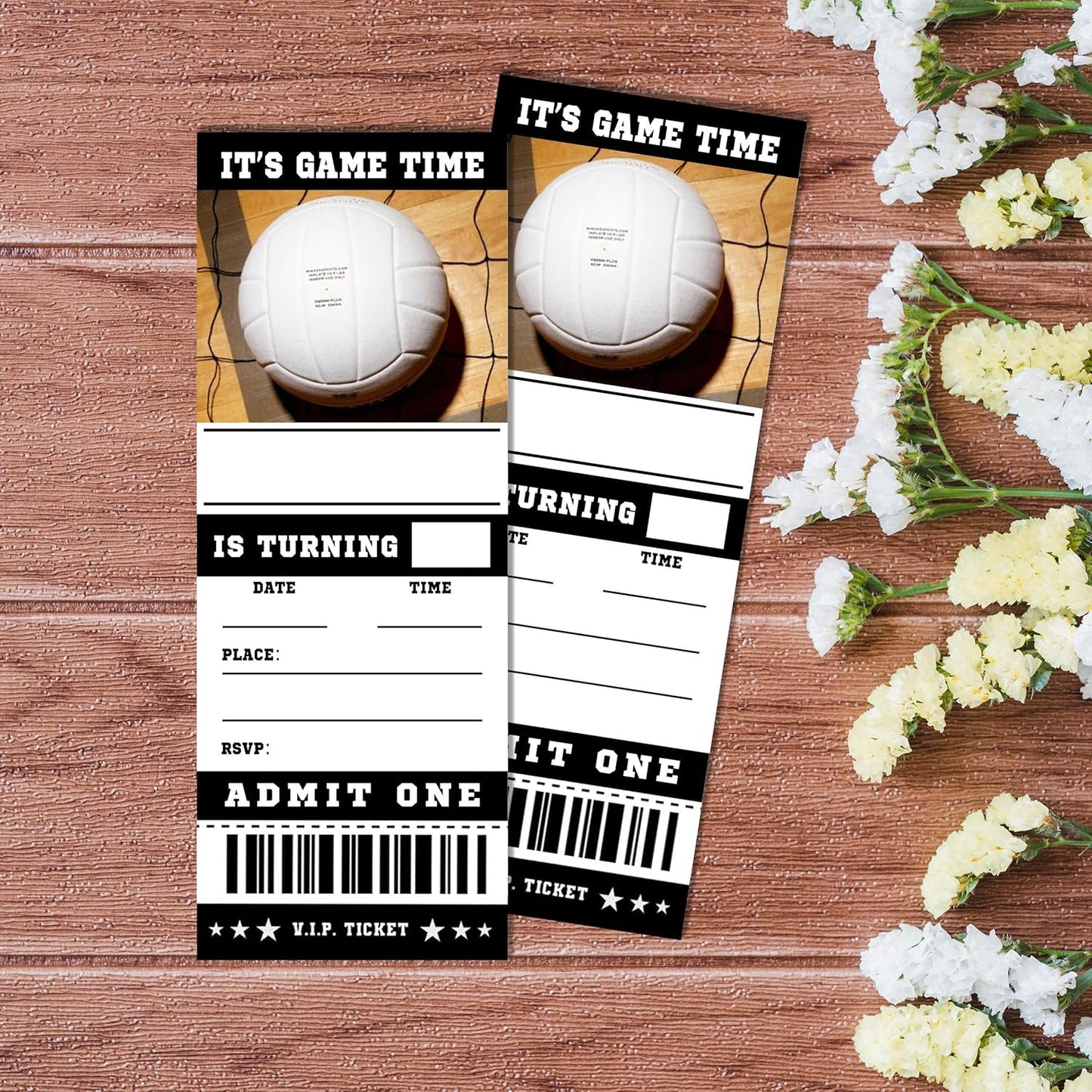 20 Volleyball Game Ticket Invite Cards-Volleyball Birthday Invitation with Envelopes for Teens kids Adults-Sports Birthday Cards-Party Favor & Supplies (3×8 inch)-A09