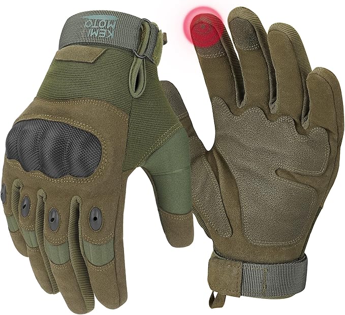KEMIMOTO Tactical Gloves for Men, Touchscreen Motorcycle Gloves with Hard Shell & Palm Padding for Sports Motorcycle Cycli...