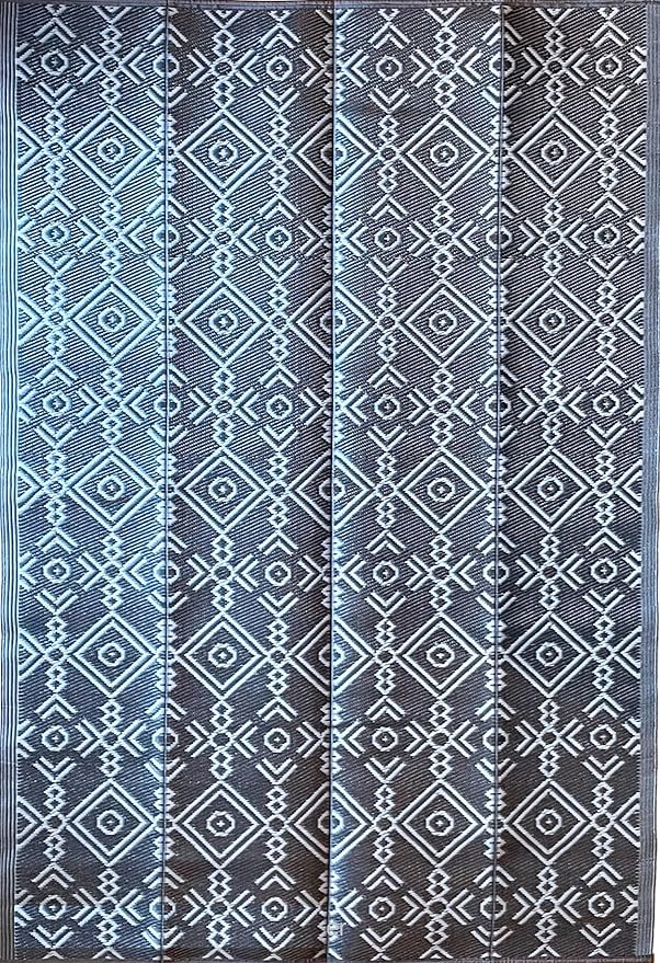 BalajeesUSA Outdoor Rug - 5x7 Grey Reversible Recycled Plastic Straw Patio Decor Waterproof Large RV Camper mat Camping 7032