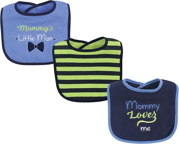 Luvable Friends Unisex Baby Cotton Terry Drooler Bibs with Fiber Filling
