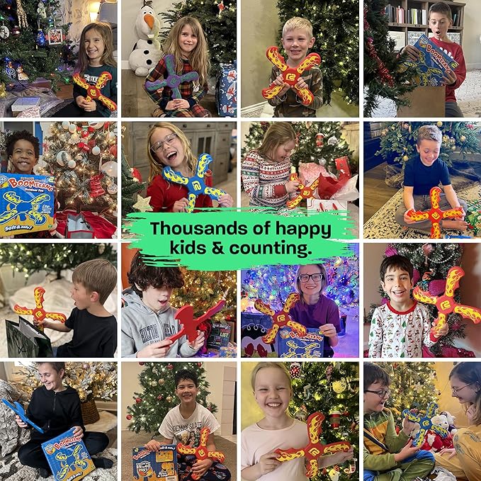 Boomerang for Kids - It Really Does Fly Back - Fun & Easy to Use Toy Gifts for Boys & Girls - Soft Foam Design Allows for Safe Play & Great Beginner Toy Gift Idea Kids Boy Birthday Gift Ideas Stuffers