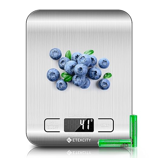 Etekcity Food Kitchen Scale, Digital Grams and Ounces for Weight Loss, Baking, Cooking, Keto and Meal Prep, LCD Display, M...