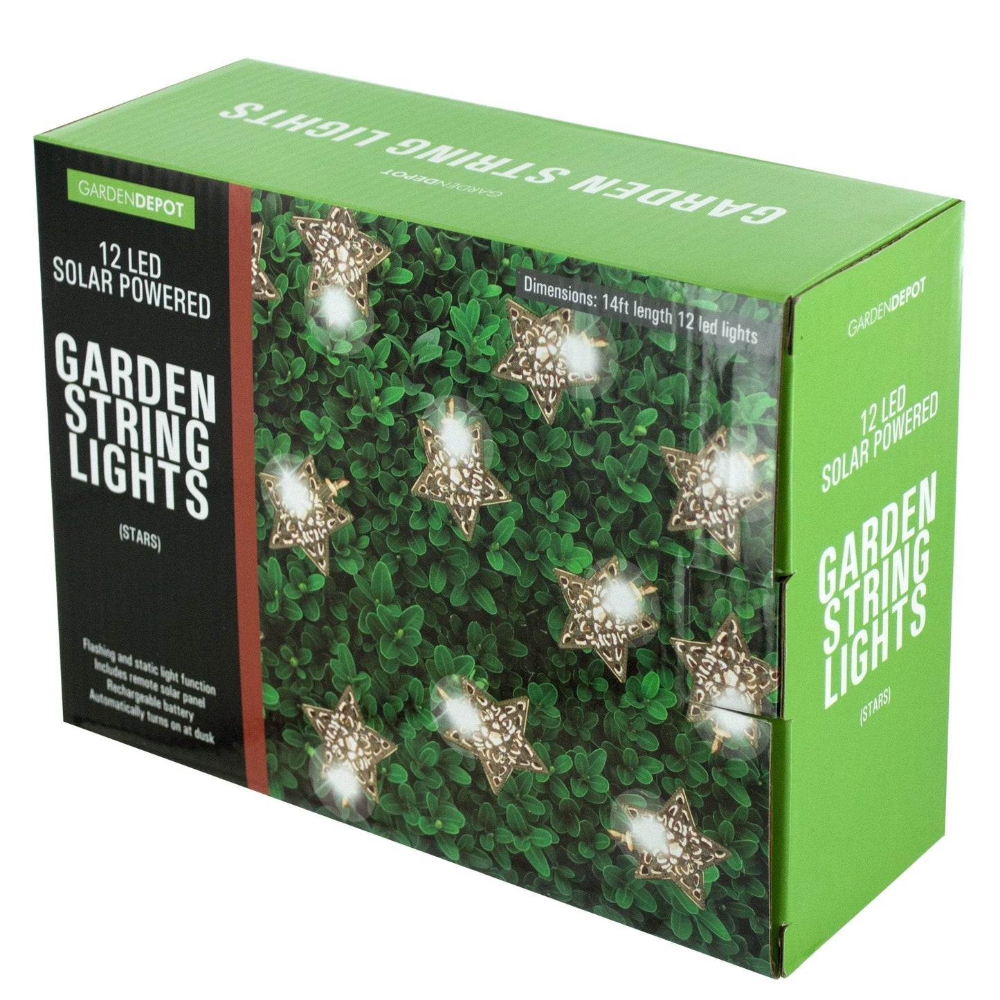 Kole Imports Solar Led Silver Star String Lights Of866