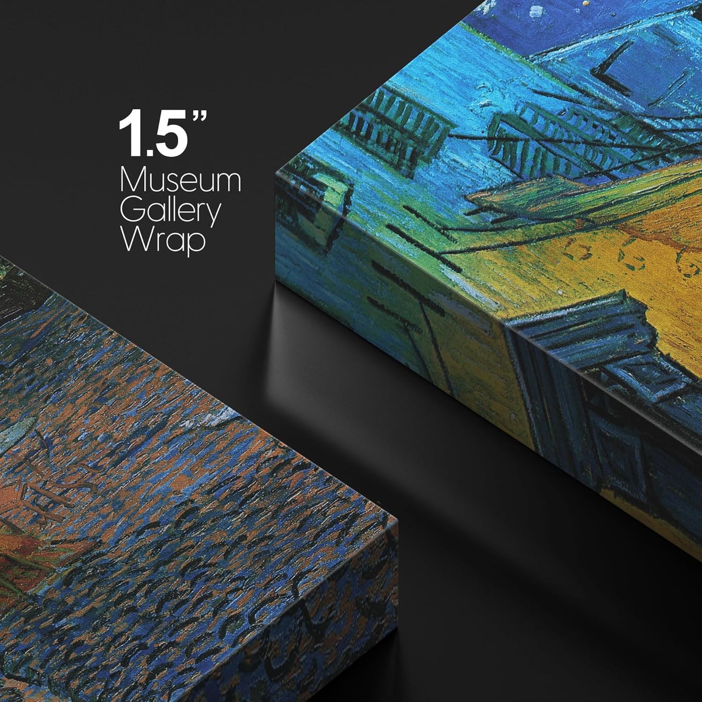 wall26 Canvas Print Wall Art Cafe Terrace at Night by Master Artist Vincent Van Gogh Nature Wilderness Illustrations Fine Art Relax/Calm Multicolor for Living Room, Bedroom, Office - 32"x48"