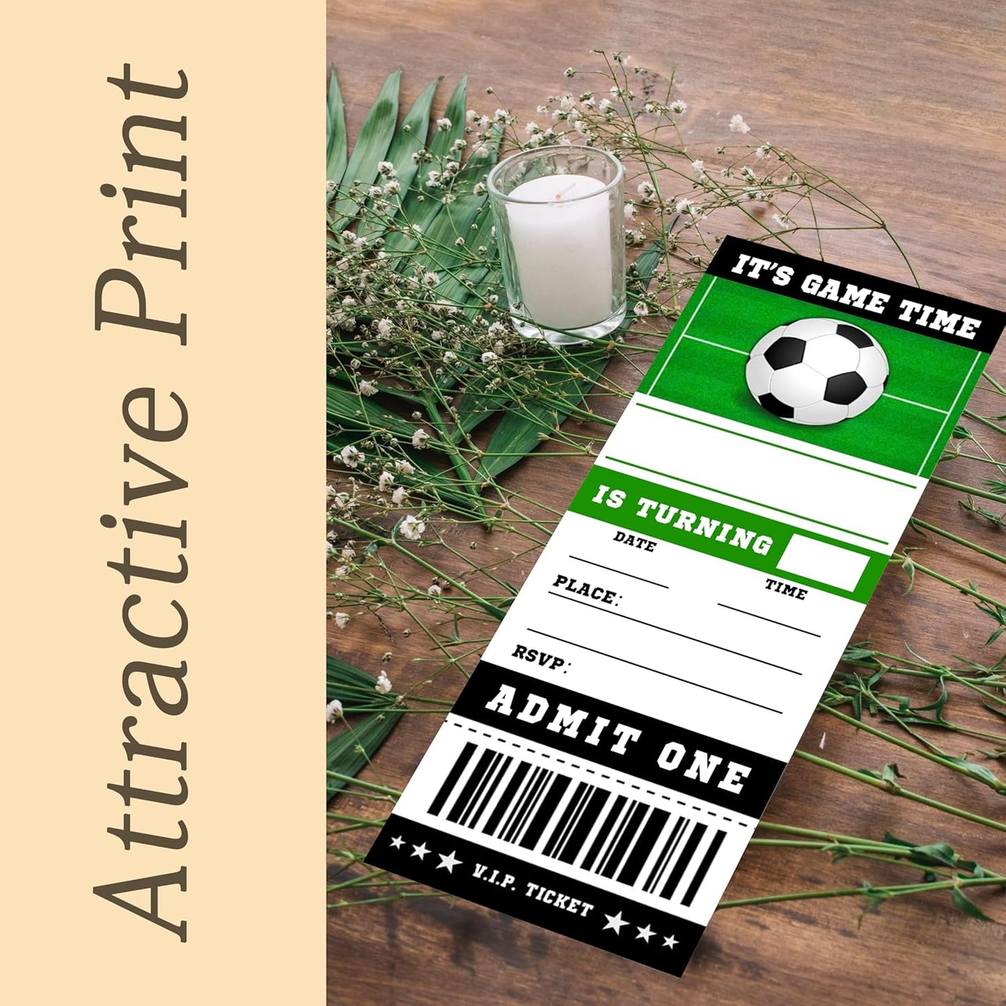 20 Football Game Ticket Invite Cards-Football Birthday Invitation with Envelopes for Teens kids Adults-Sports Birthday Cards-Party Favor & Supplies (3×8 inch)-A07