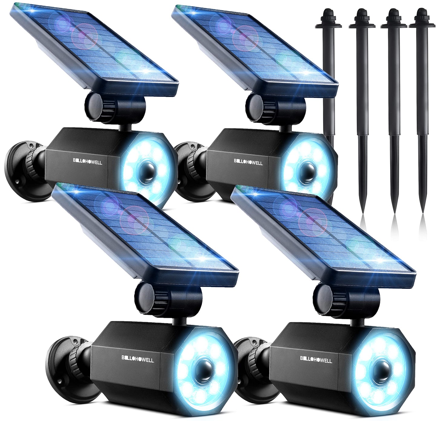 Bell+Howell Bionic Spotlight Motion Solar Spot Lights Outdoor Waterproof, Landscape Lights, Outdoor Solar Yard Lights Weather Resistant, Super Bright LED Lights, for Garden, Lawn As Seen On TV