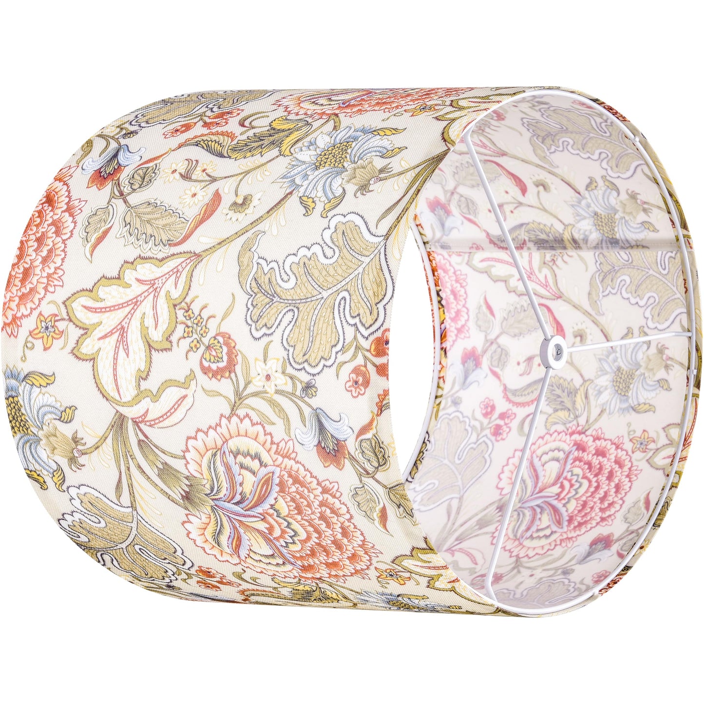 Go&So Set Of 2 Small Tall Lamp Shades  10 Top X 10 Bottom X 10 High Drum Lamp Shade Printing Flowers Plants -Lampshades For Floor Lamps Table Lamp  Modern Lamp Shade Replacement  Assembly Required